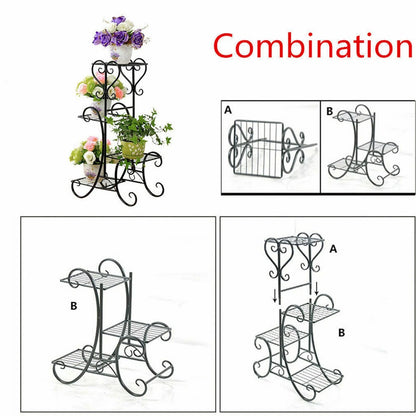 4-Pot Flower Rack for Home & Garden Decor
