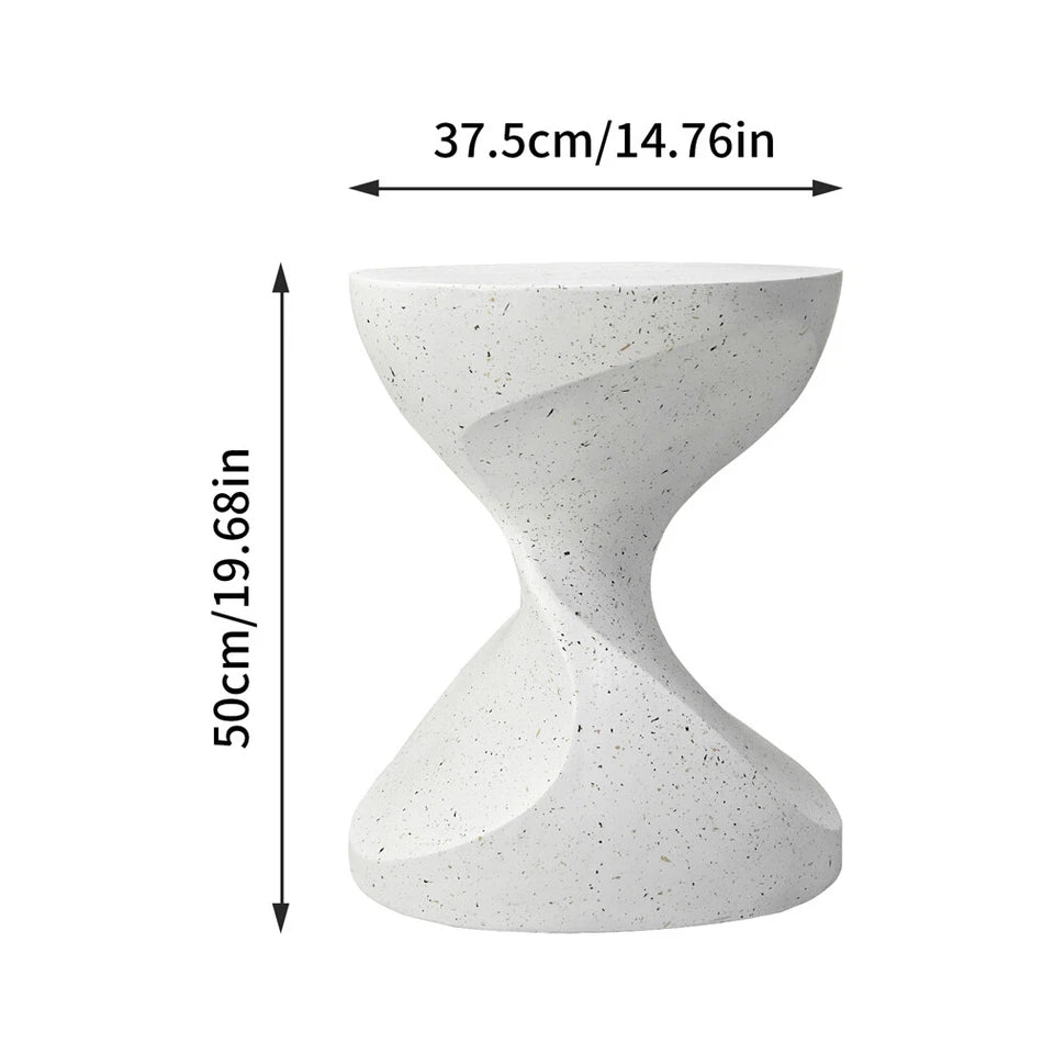 Contemporary concrete side table for indoor or outdoor spaces