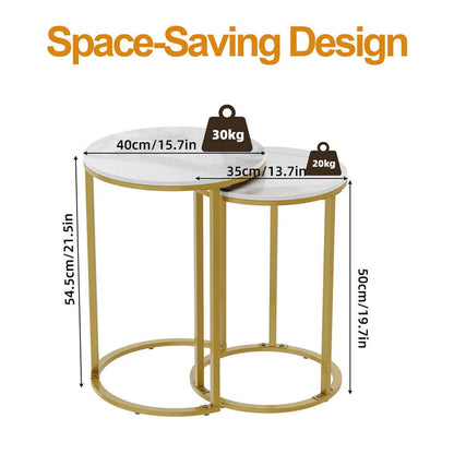 Decorative white nesting side tables for modern home interiors
