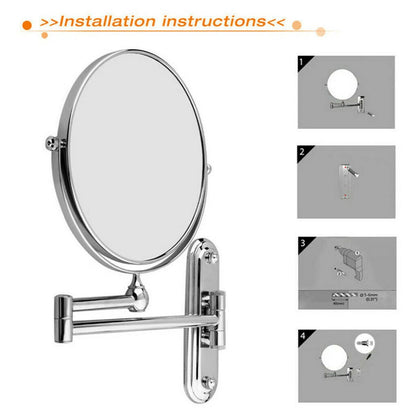 Premium wall mounted chrome makeup magnifying mirror
