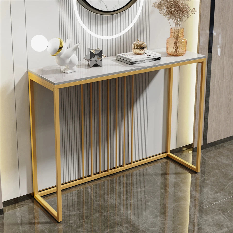 Narrow console table, close-up detail