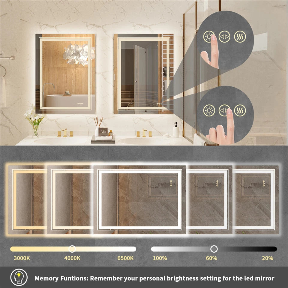 900x700mm Dimmable LED Bathroom Mirror