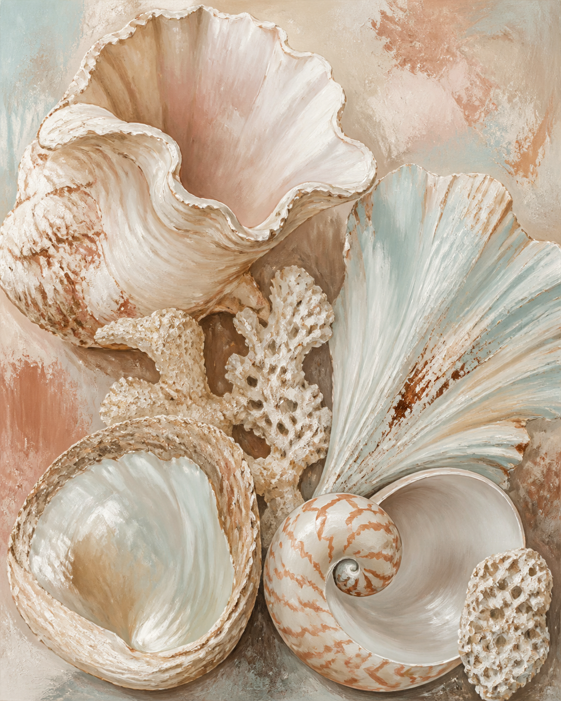 Shell Study coastal artwork detail