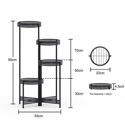 Outdoor Black Metal Plant Stand AU